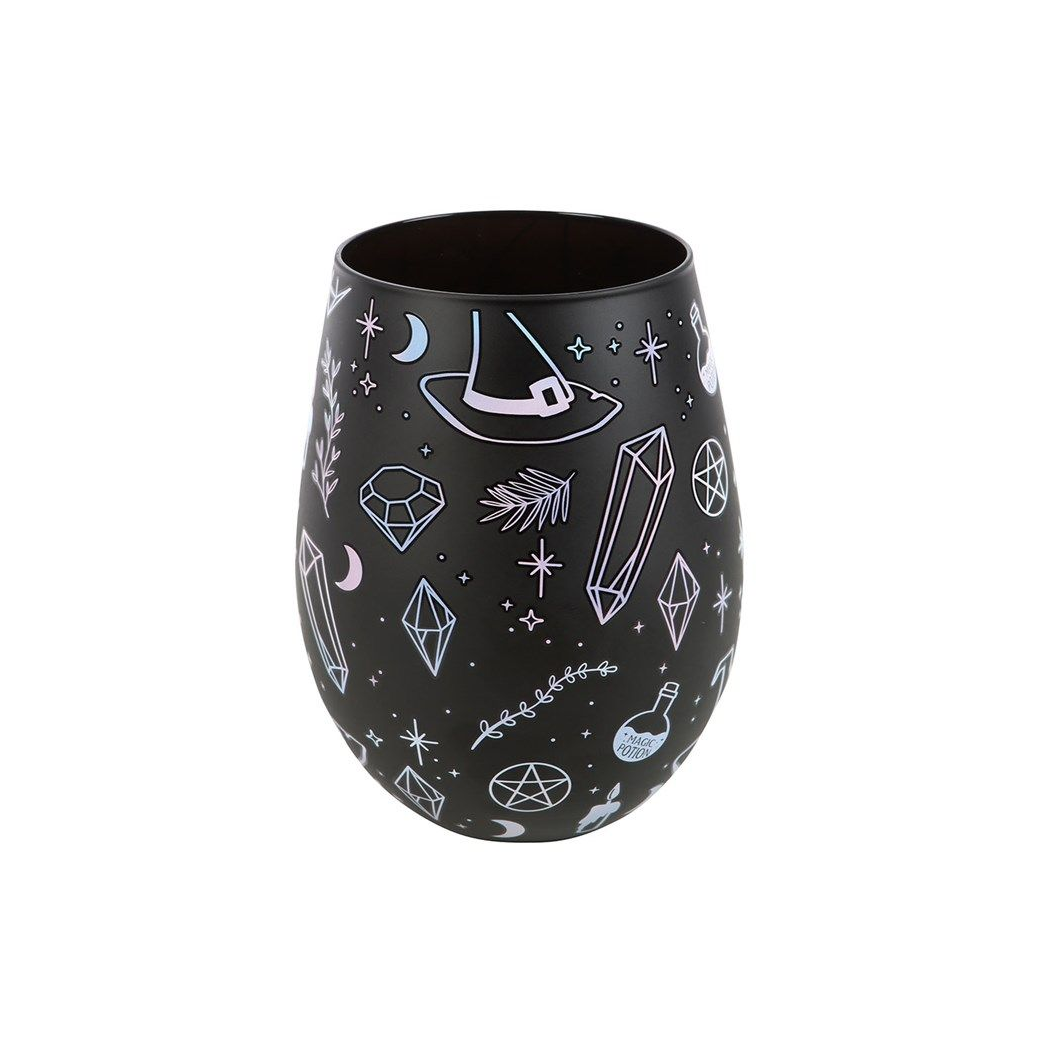 Crystal Witch Print Stemless Glass